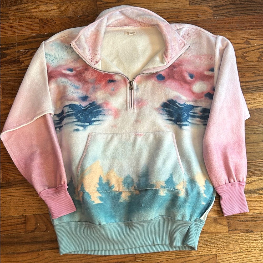Pilcro Pink and White Cozy Pullover